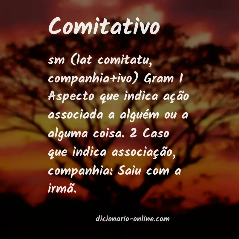Significado de comitativo