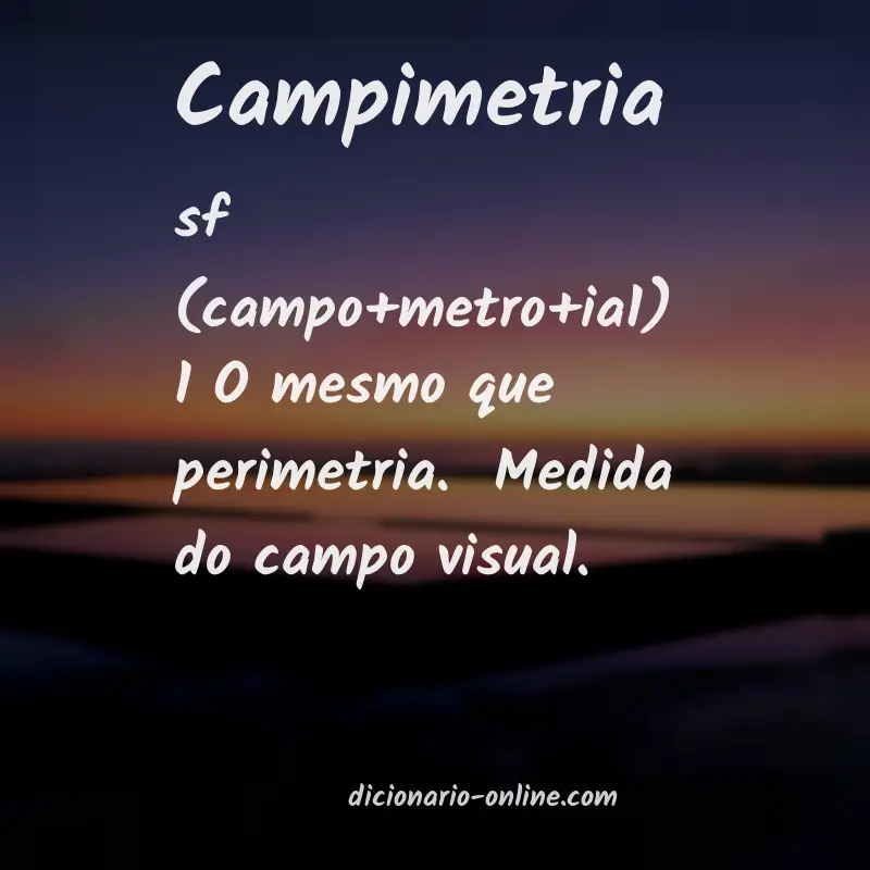 Significado de campimetria