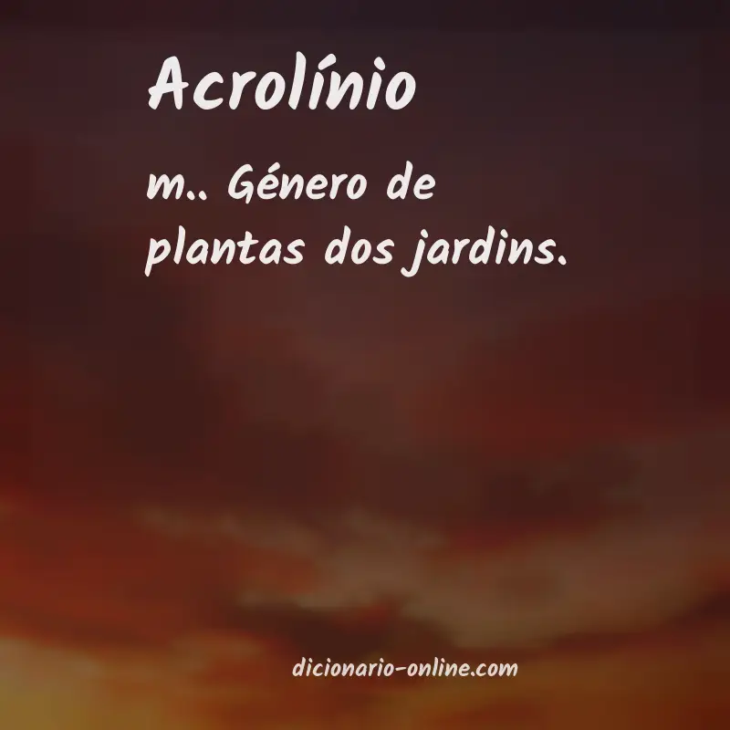 Significado de acrolínio