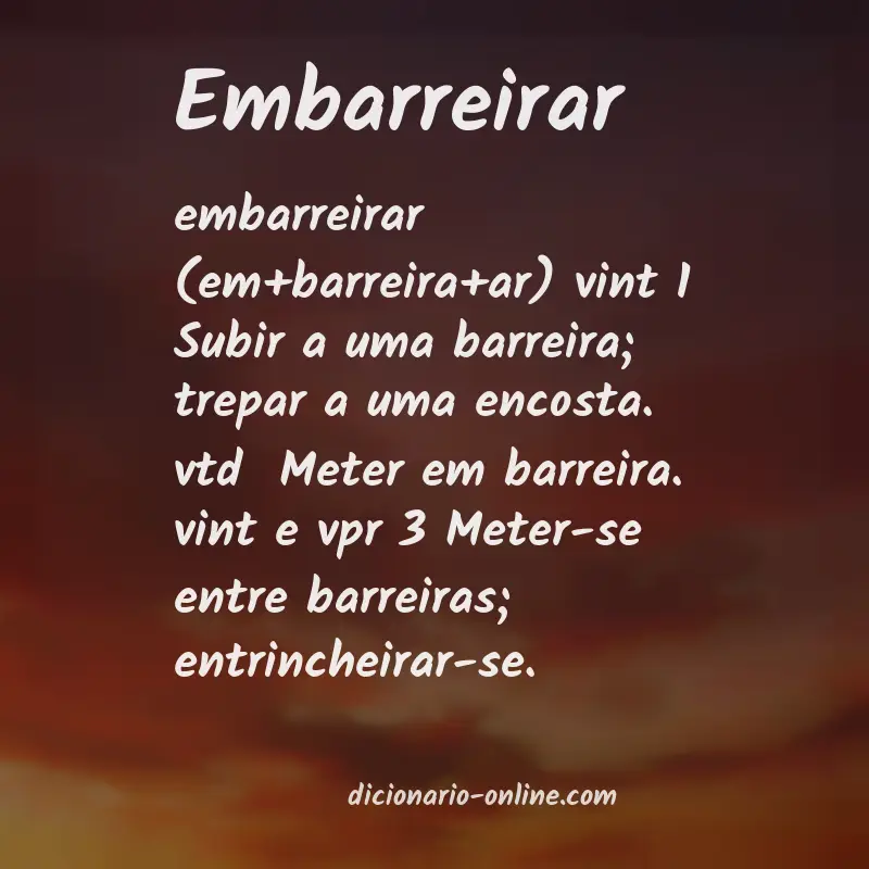Significado de embarreirar