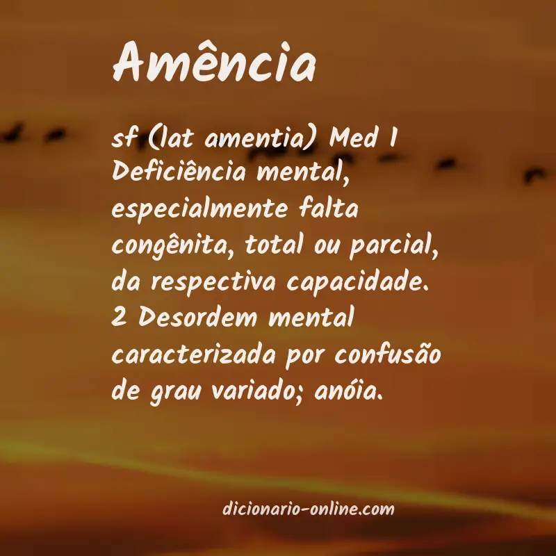 Significado de amência