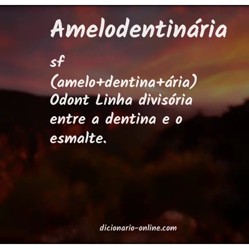 Significado de amelodentinária