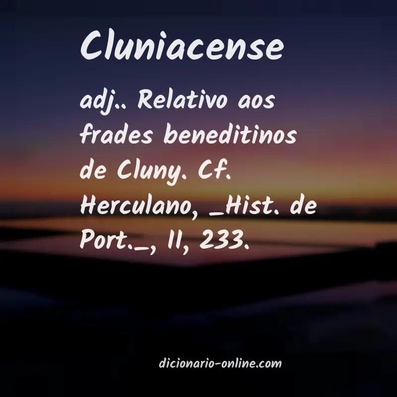 Significado de cluniacense