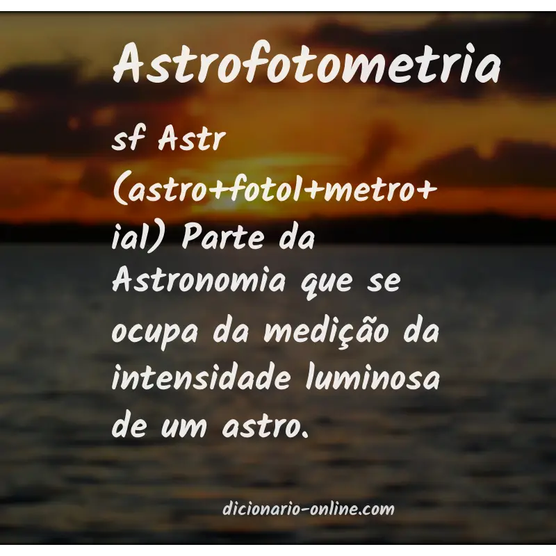 Significado de astrofotometria