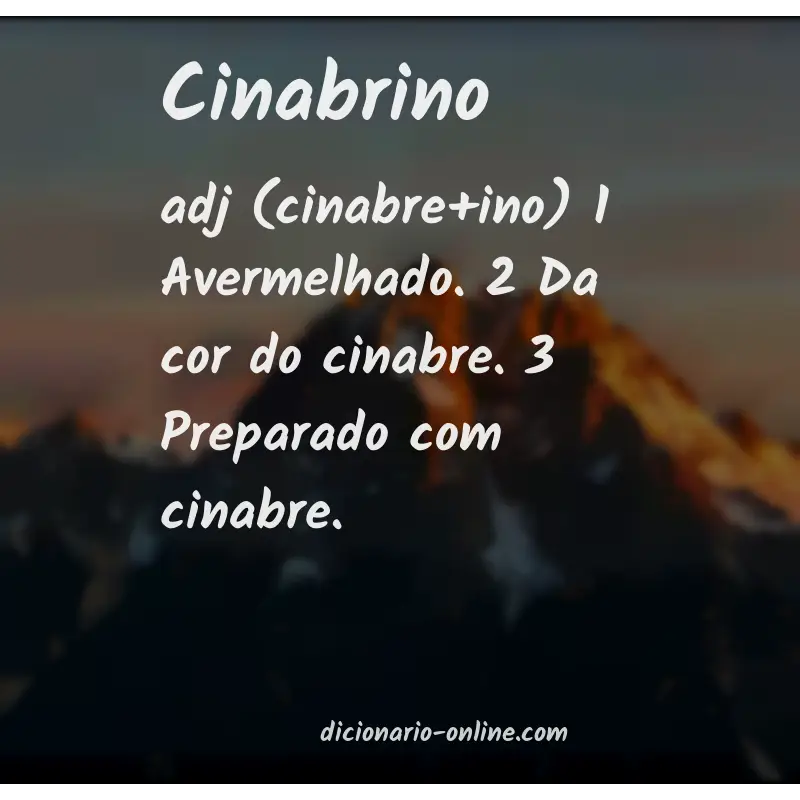 Significado de cinabrino