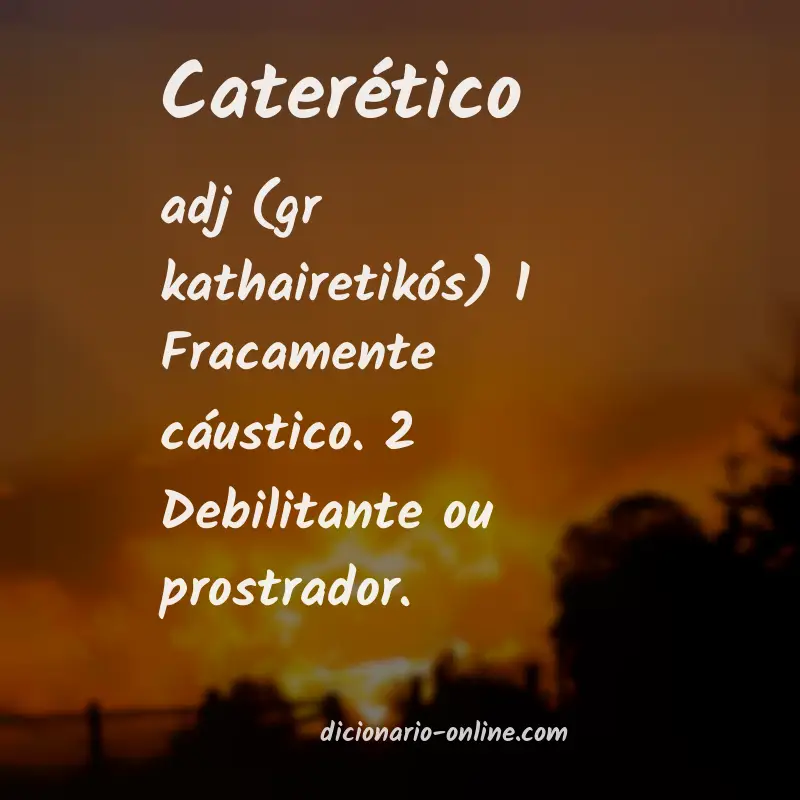 Significado de caterético