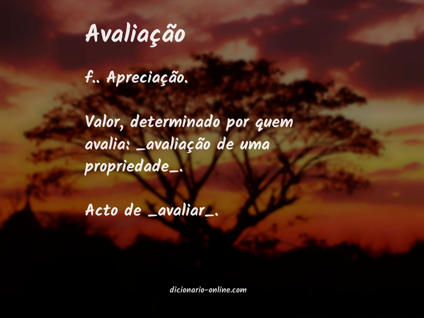 Significado de avaliação