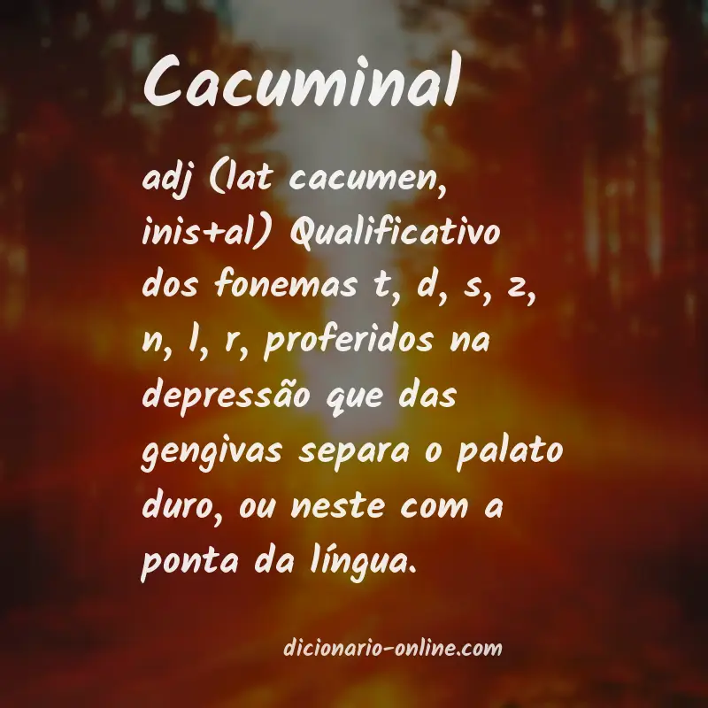 Significado de cacuminal