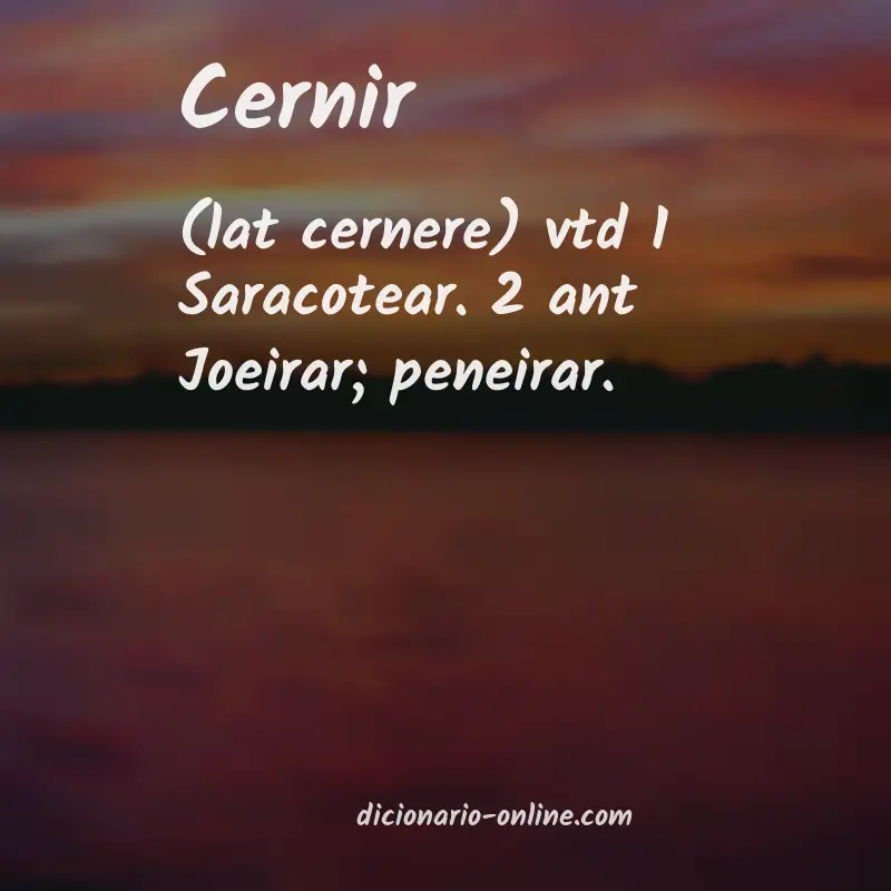 Significado de cernir