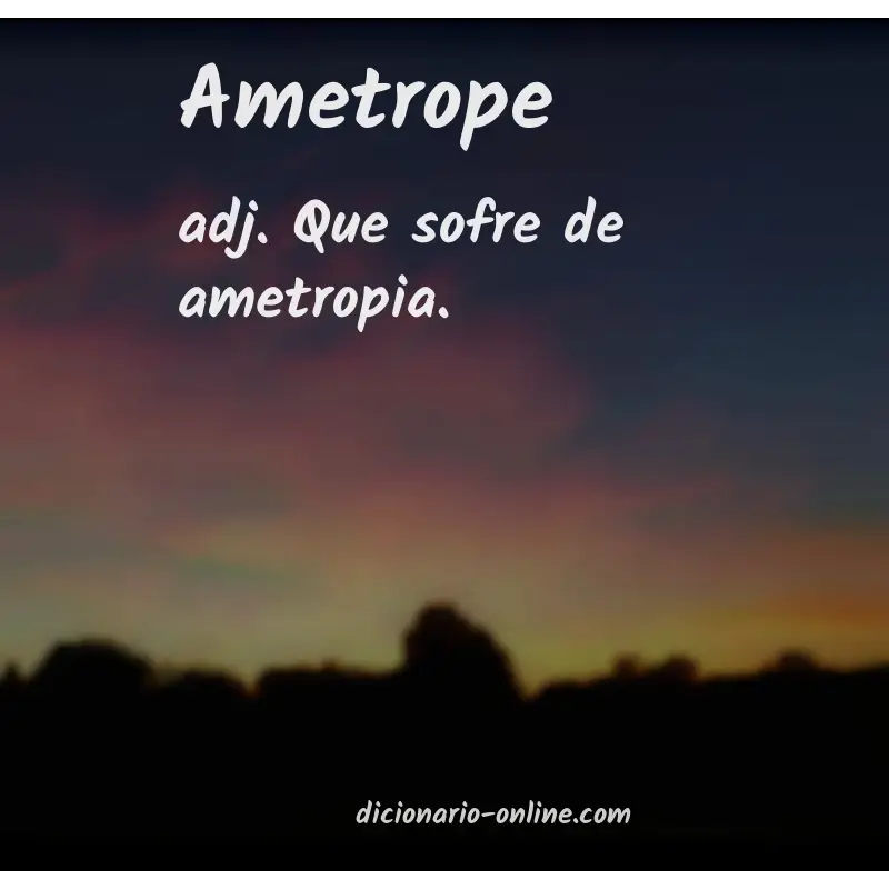Significado de ametrope