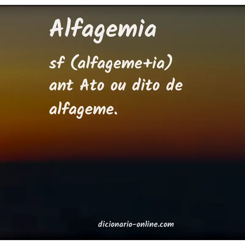 Significado de alfagemia