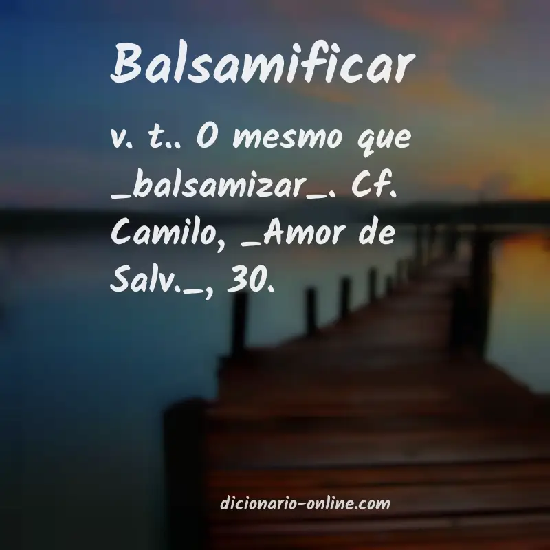 Significado de balsamificar