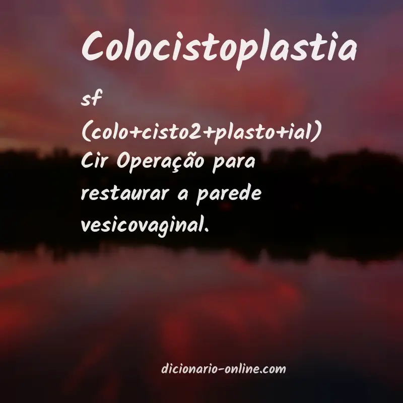 Significado de colocistoplastia
