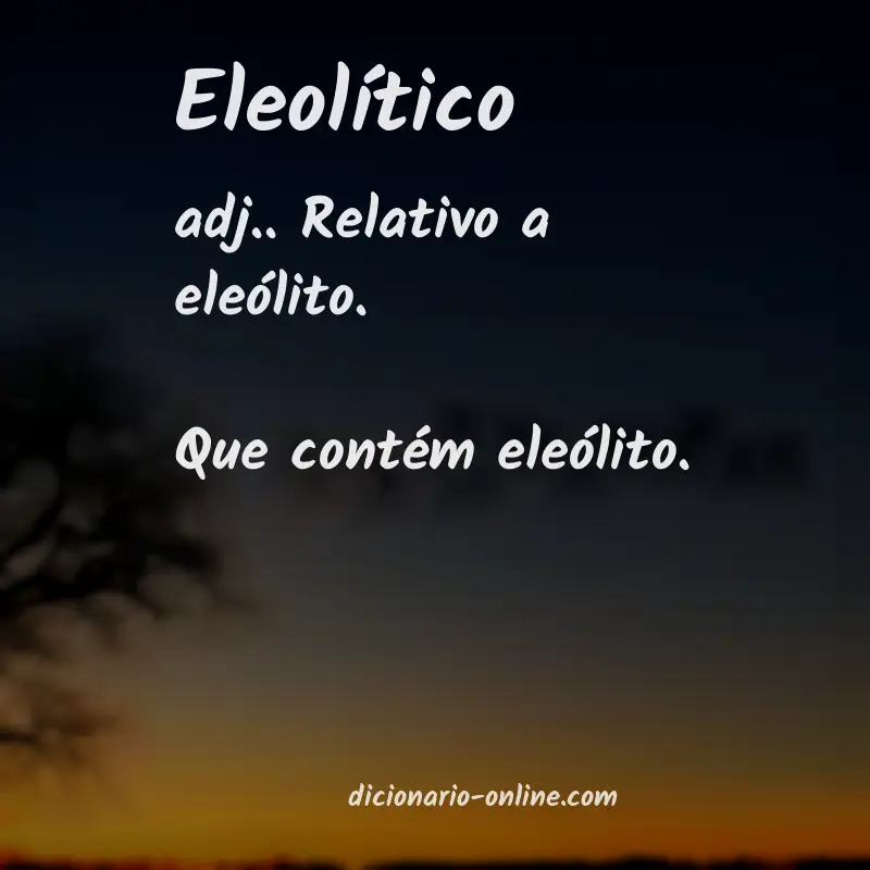 Significado de eleolítico