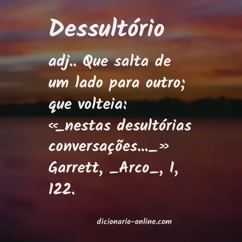 Significado de dessultório