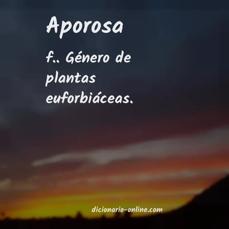 Significado de aporosa