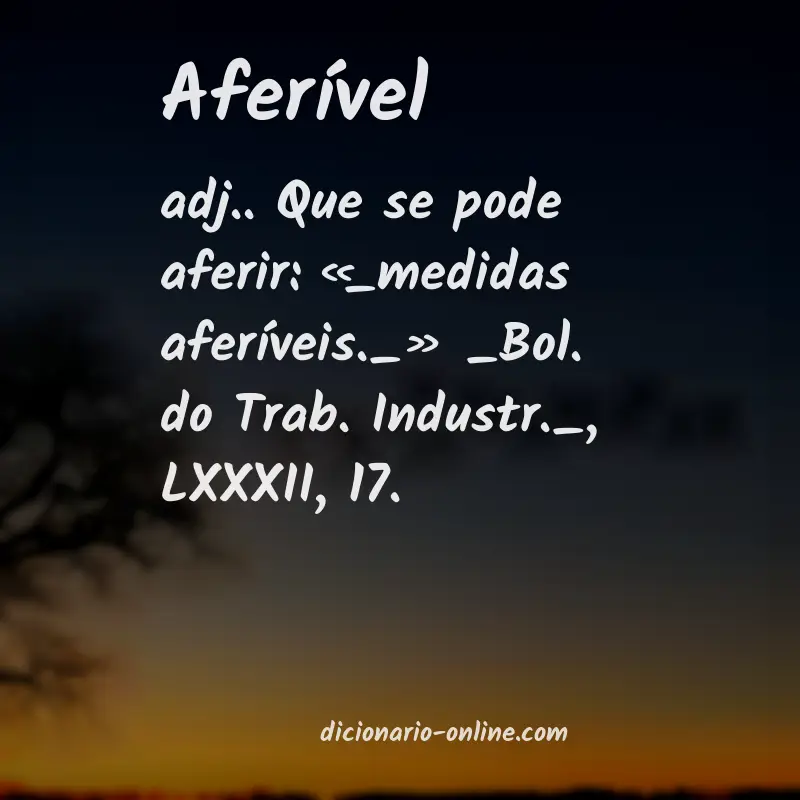 Significado de aferível