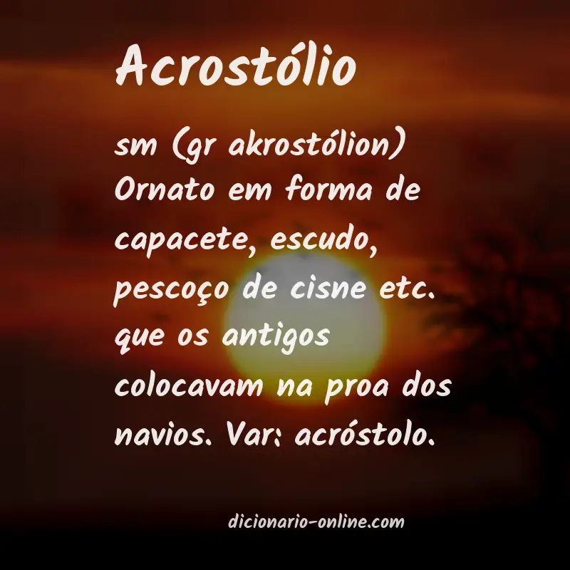 Significado de acrostólio
