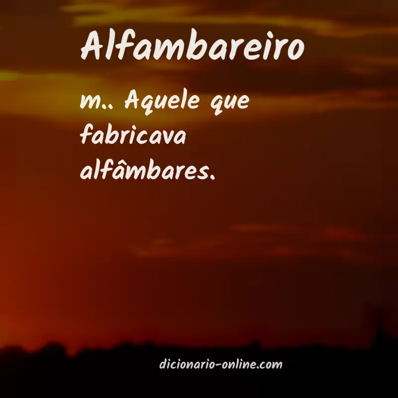 Significado de alfambareiro