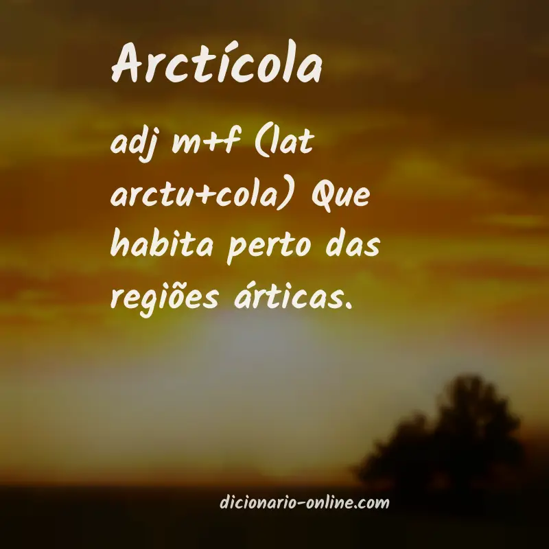 Significado de arctícola