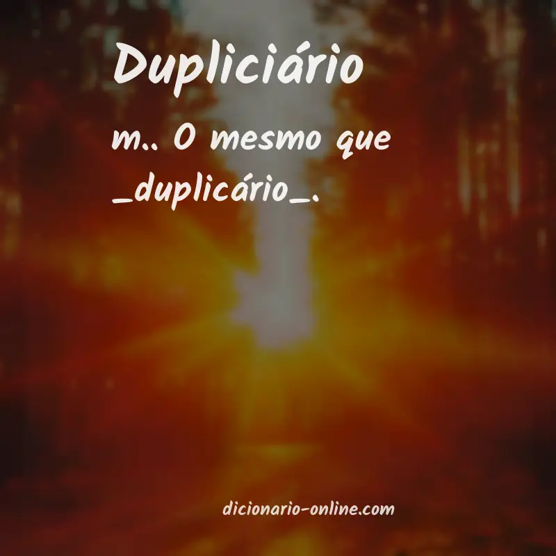 Significado de dupliciário