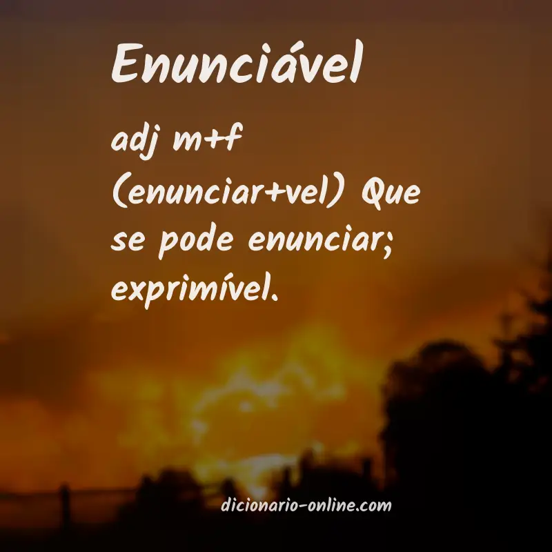 Significado de enunciável