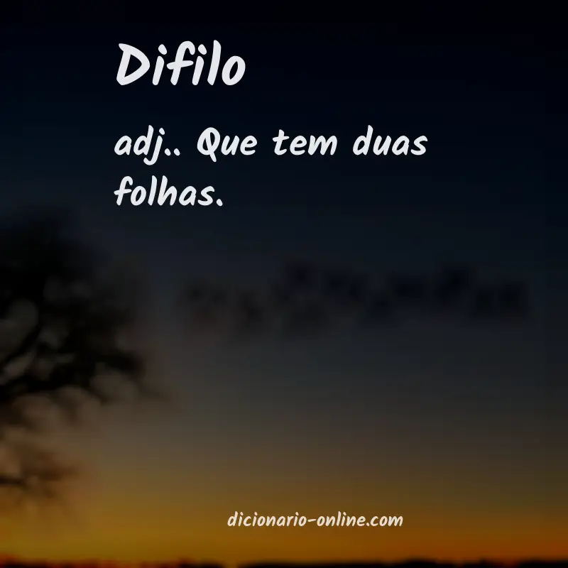 Significado de difilo