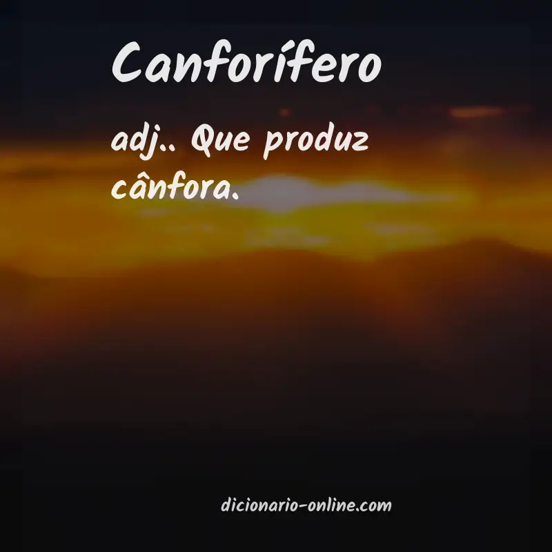 Significado de canforífero