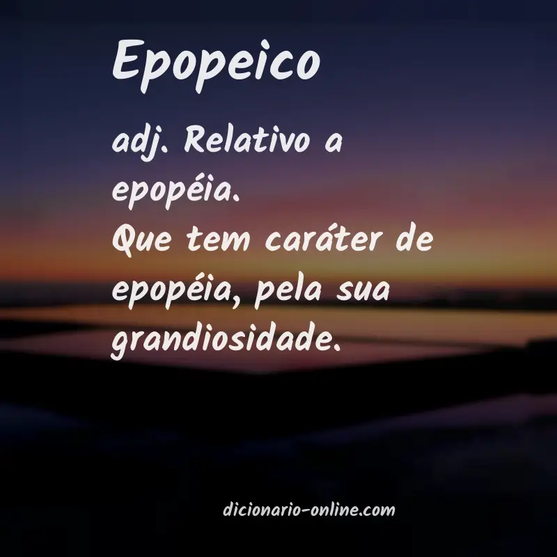 Significado de epopeico