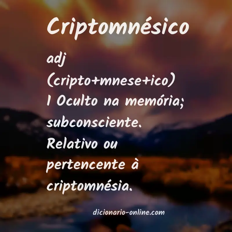Significado de criptomnésico