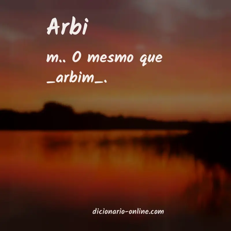Significado de arbi