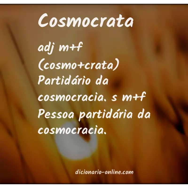 Significado de cosmocrata