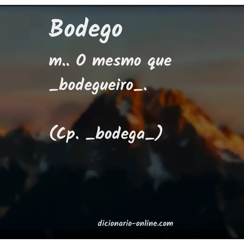 Significado de bodego