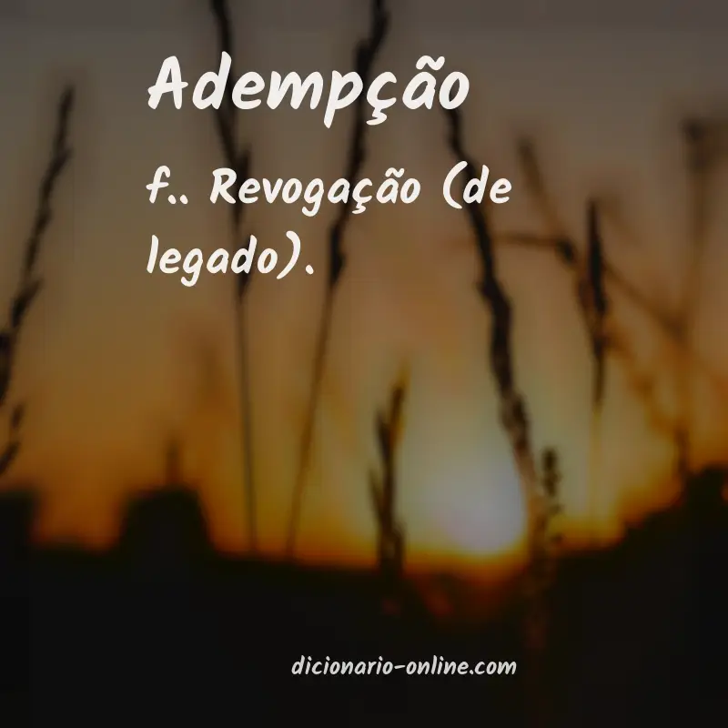 Significado de adempção