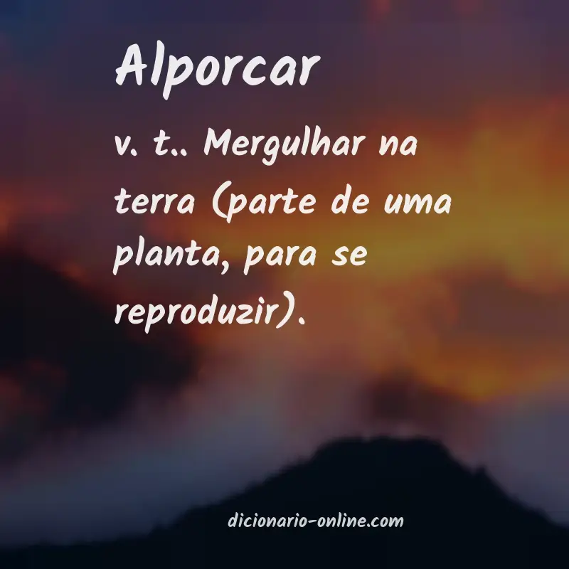 Significado de alporcar