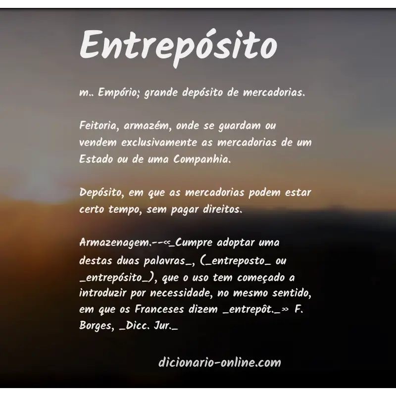 Significado de entrepósito