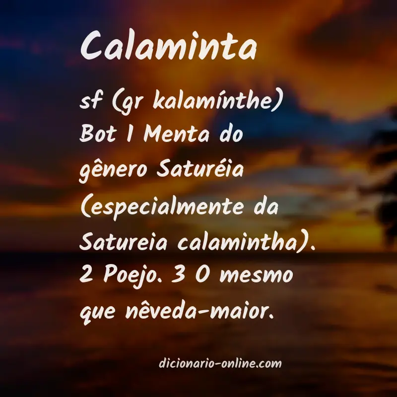 Significado de calaminta