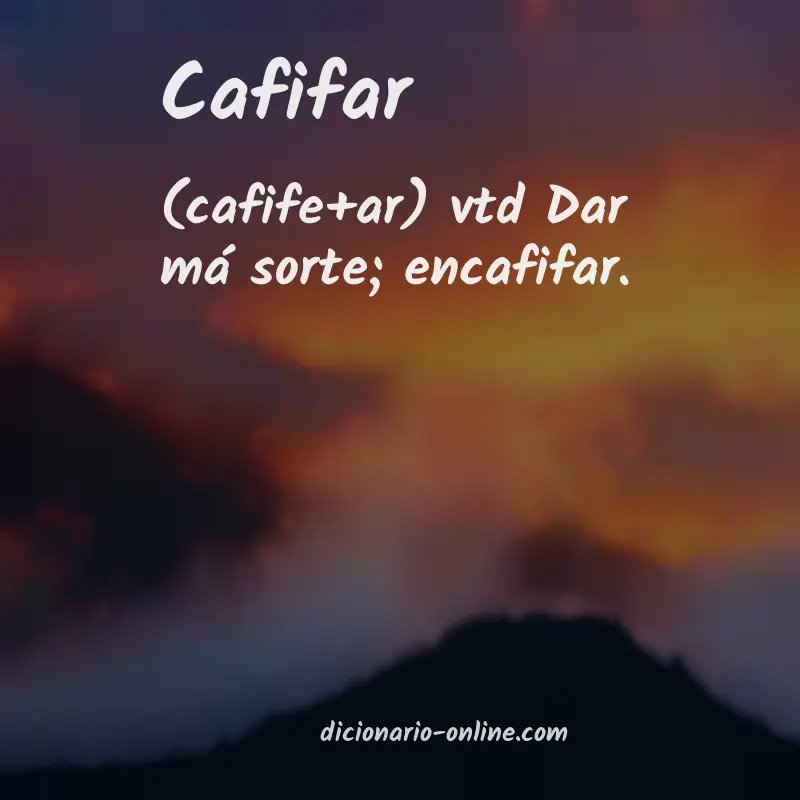 Significado de cafifar