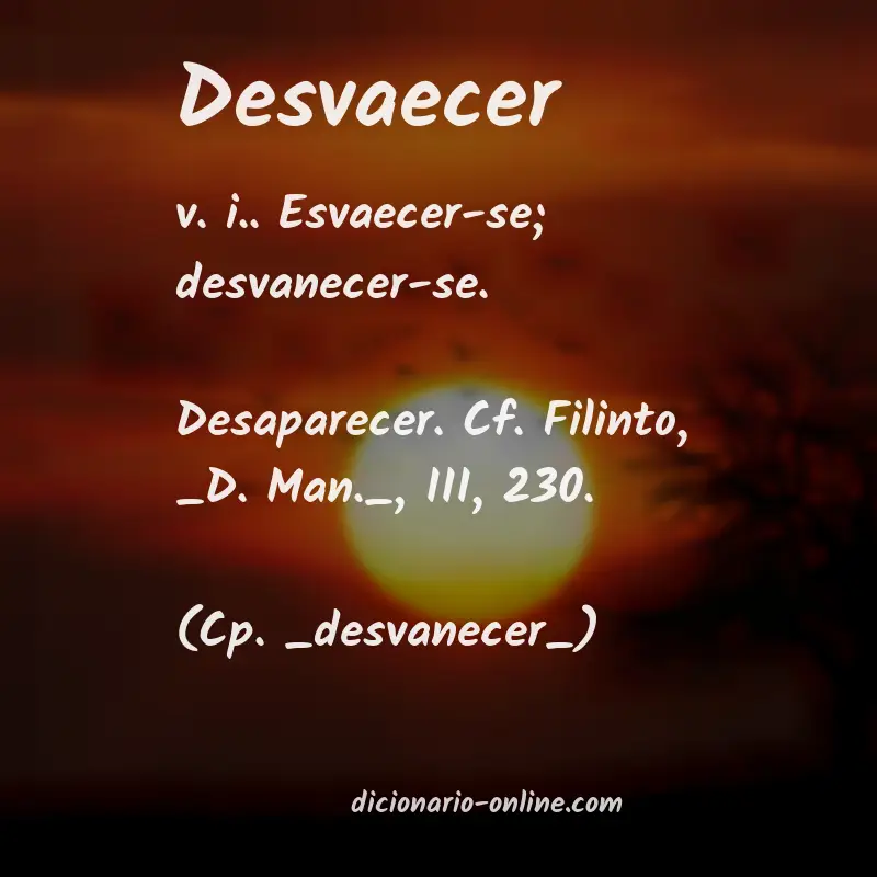 Significado de desvaecer