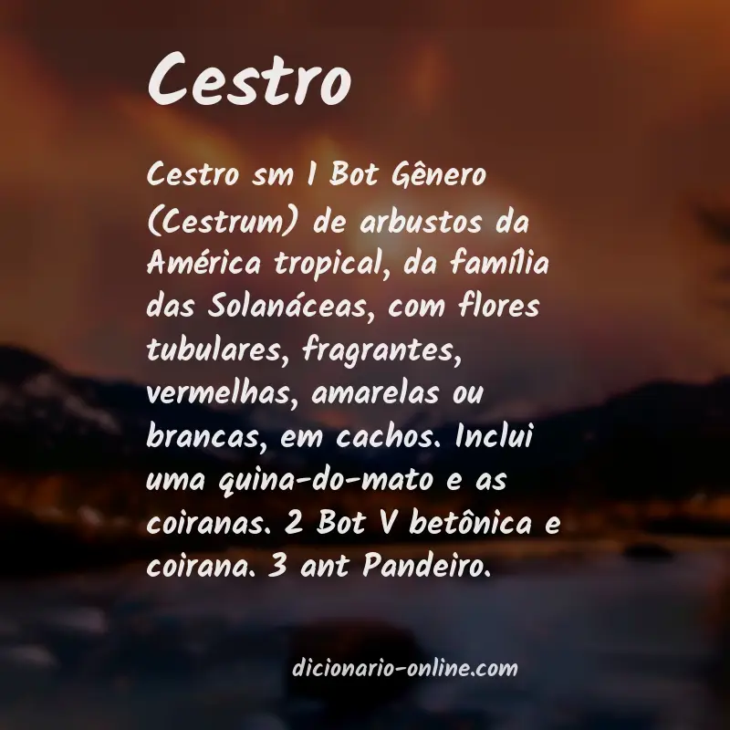Significado de cestro