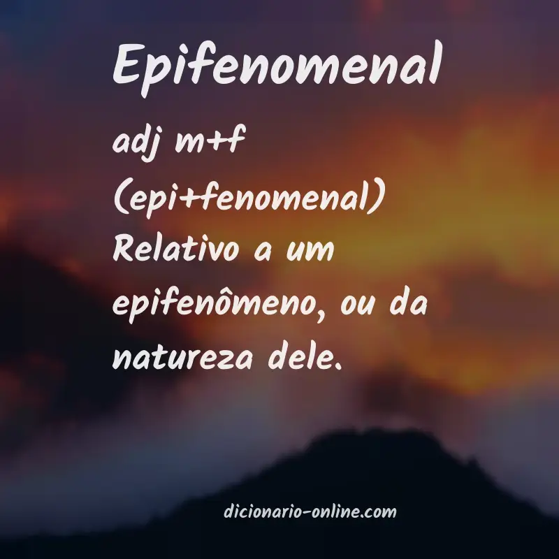 Significado de epifenomenal