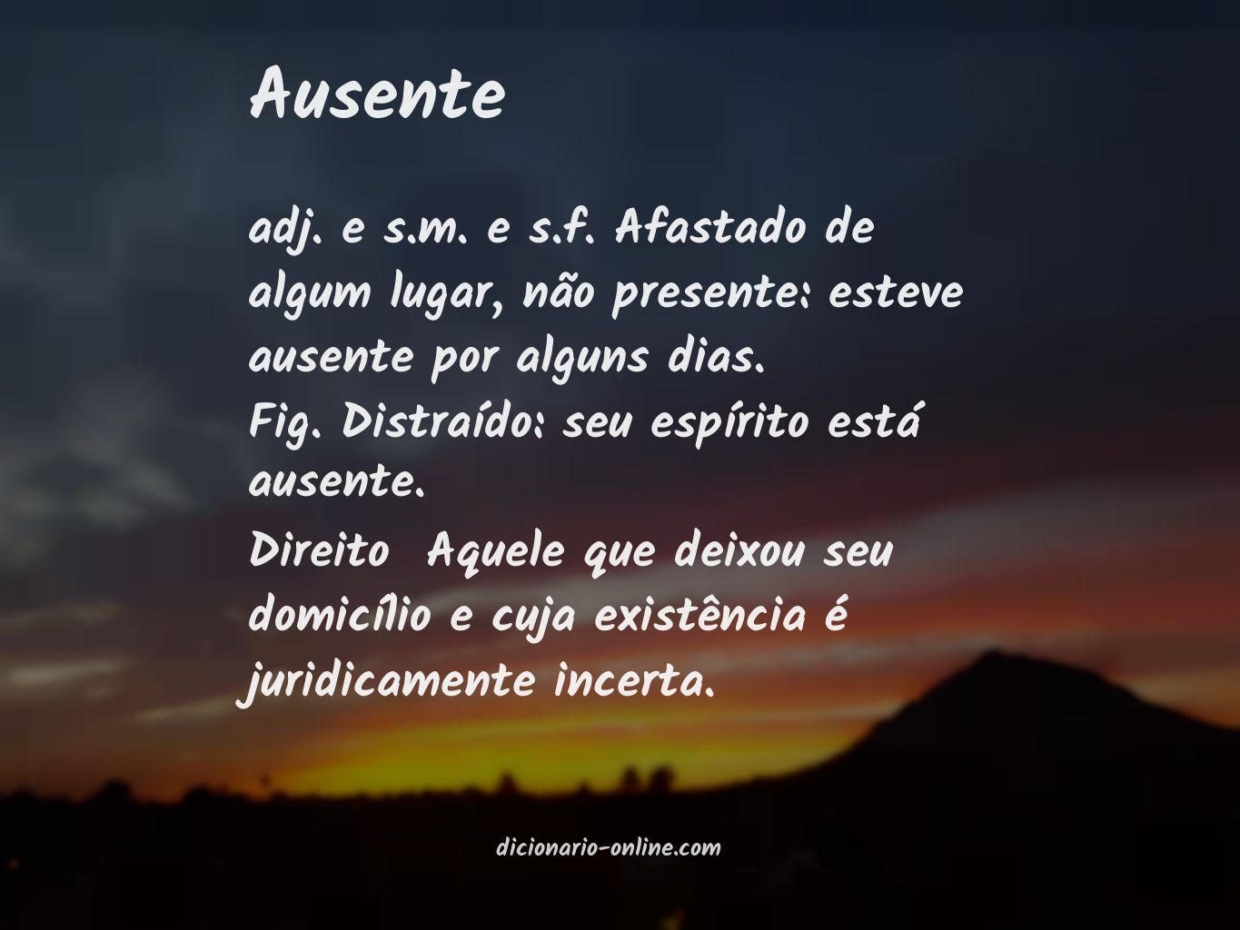 Significado de ausente