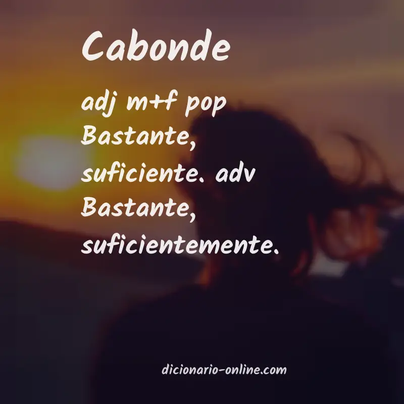 Significado de cabonde