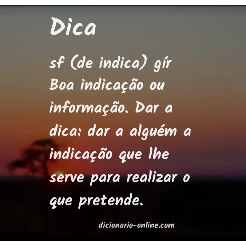 Significado de dica