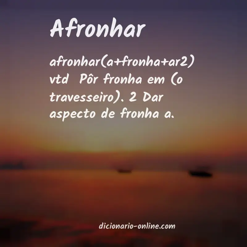 Significado de afronhar