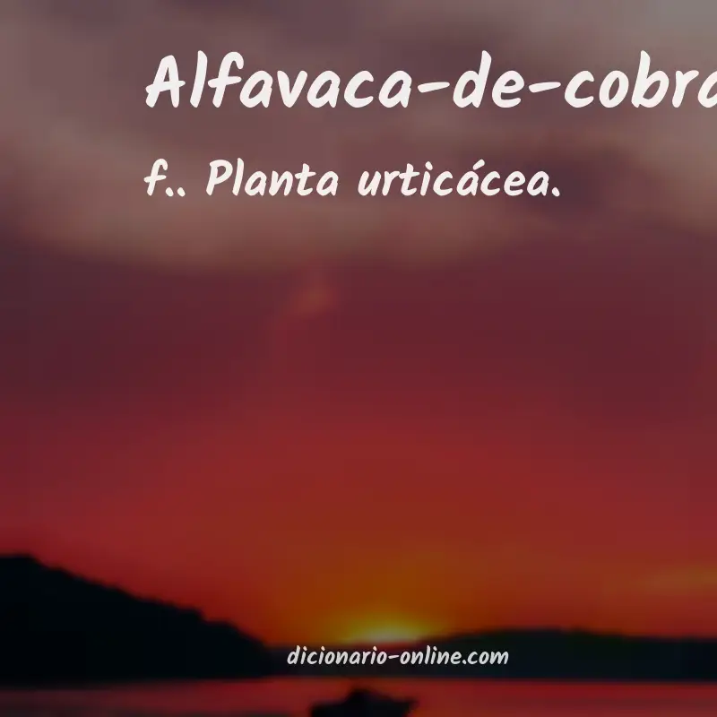 Significado de alfavaca-de-cobra