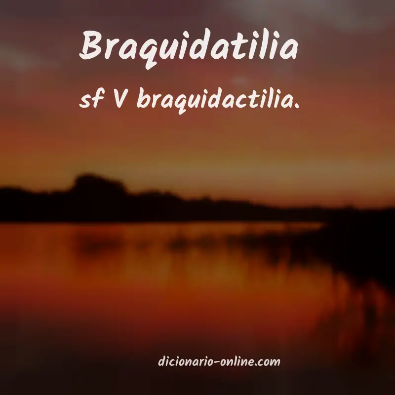Significado de braquidatilia