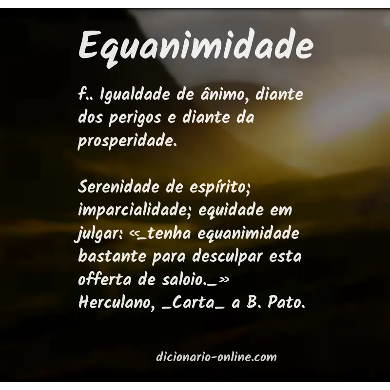 Significado de equanimidade