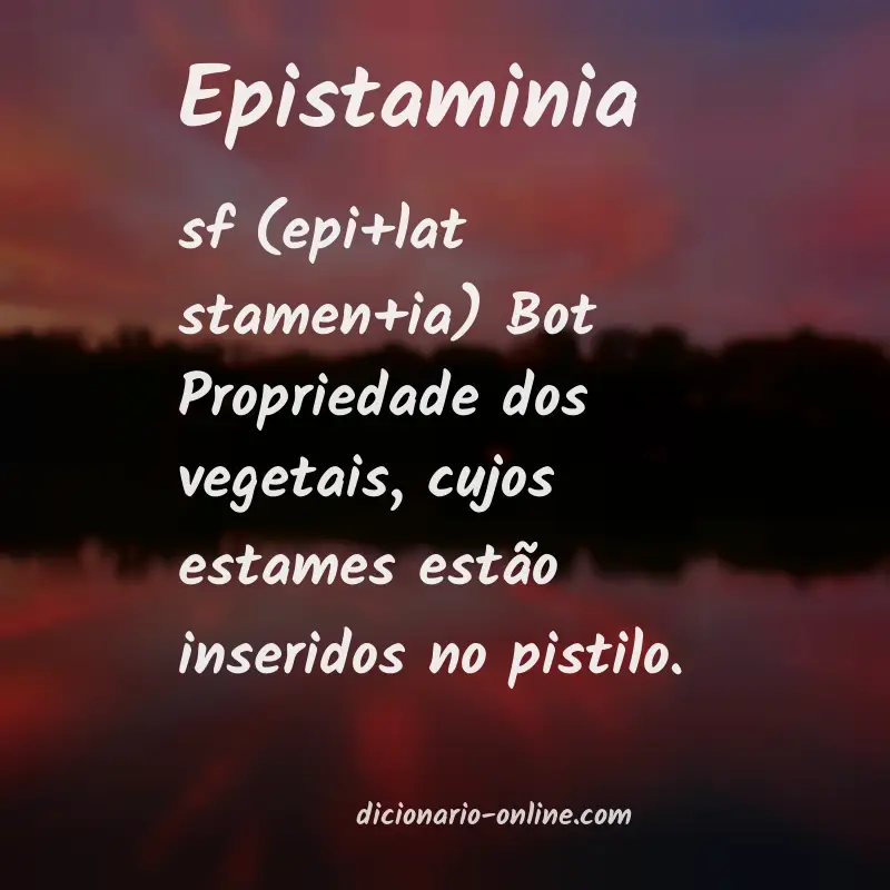 Significado de epistaminia