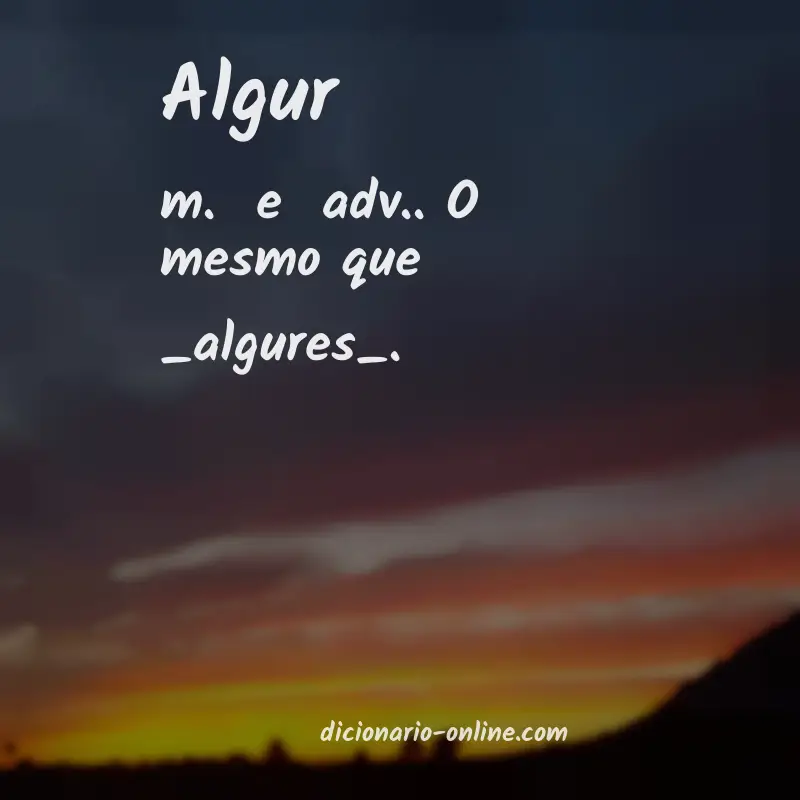 Significado de algur